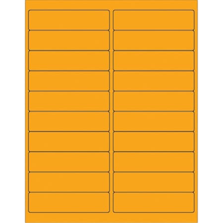Officespace 4 x 1 in. Fluorescent Orange Rectangle Laser Labels, 2000PK OF2819641